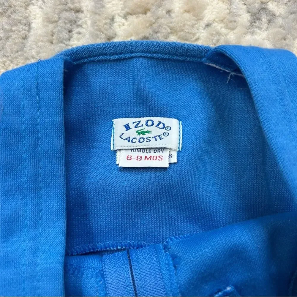Vintage Lacoste IZOD Color Block Blue Romper 6-9 months